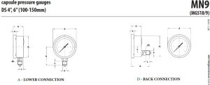 capsule pressure gauges DS 4”, 6” (100-150mm)
